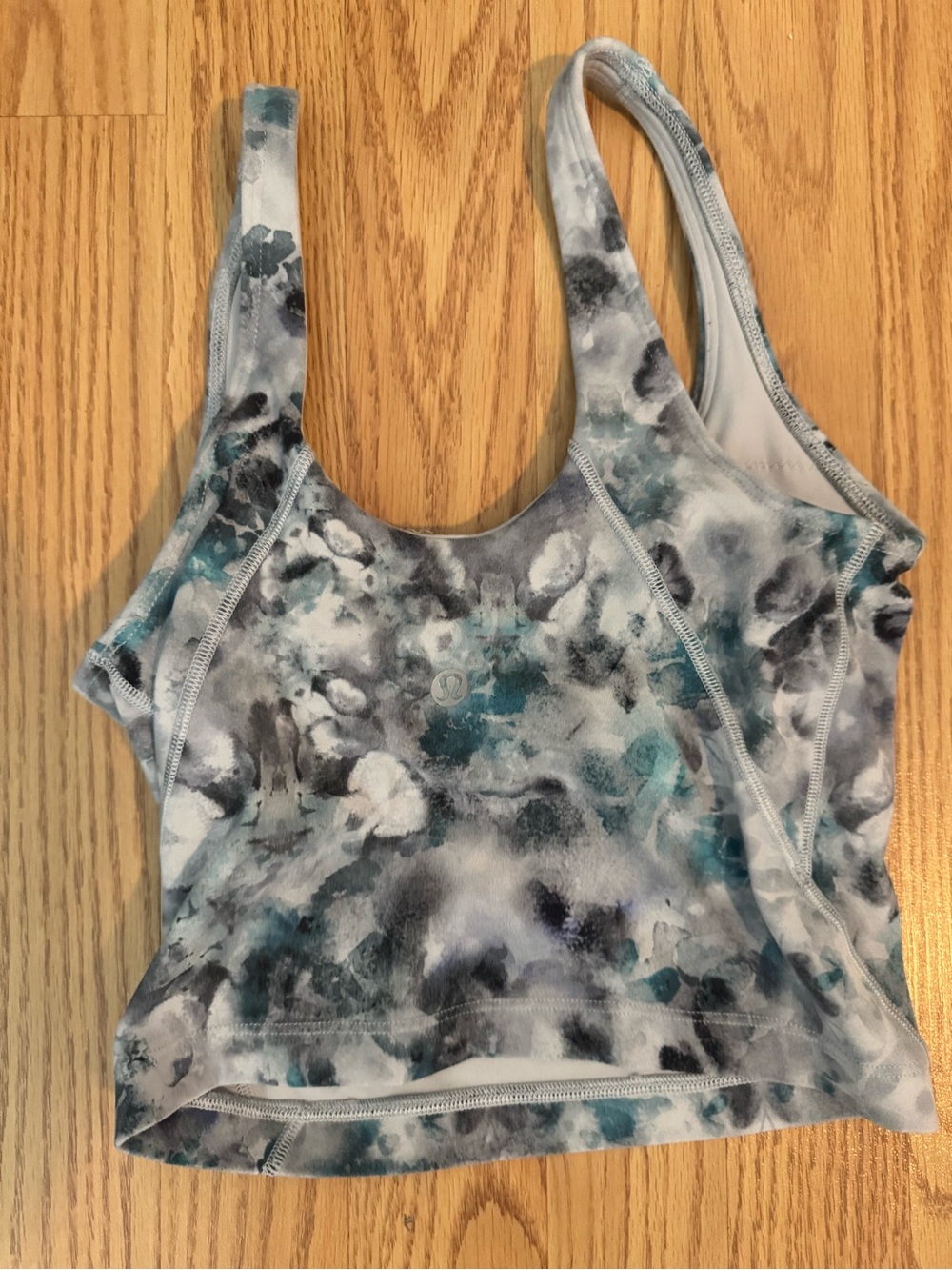 lululemon athletica Teal Gray Floral-Print Tank Top.